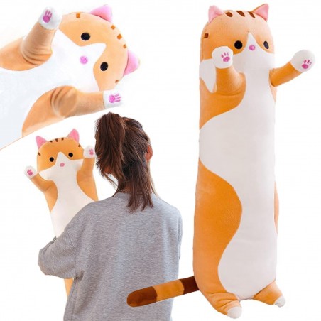Pliušinis žaislas - pagalvė Katinas (rudas), 70 cm
