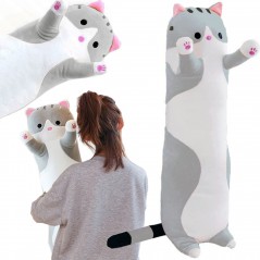 Pliušinis žaislas - pagalvė Katinas (pilkas), 70 cm