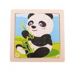 Medinė dėlionė "Panda" 11x11 cm